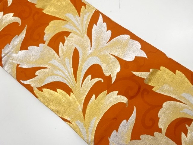 JAPANESE KIMONO / ANTIQUE NAGOYA OBI / WOVEN ARABESQUE